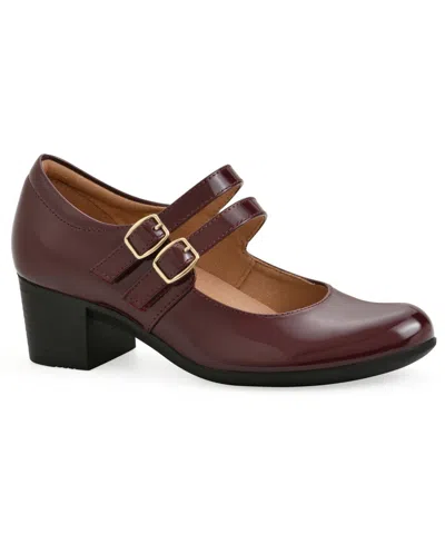 Cliffs By White Mountain Women's Tristin Round Toe Pumps In Dark Red Patent