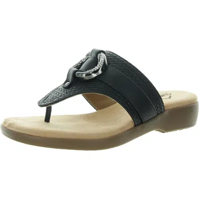 Cliffs By White Mountain Womens Embellished Manmade Thong Sandals In Black
