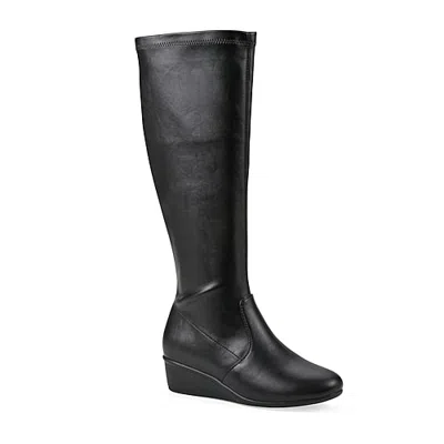 Cliffs By White Mountain Womens Fall 2026 Wedge Heel Riding Boots In Black