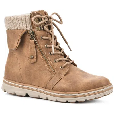 Cliffs By White Mountain Womens Lace-up Faux Leather Booties