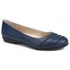 Cliffs By White Mountain Womens Padded Insole Ballet Flats In Blue