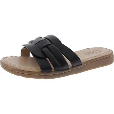Cliffs By White Mountain Womens Solid Man Made Slide Sandals In Black