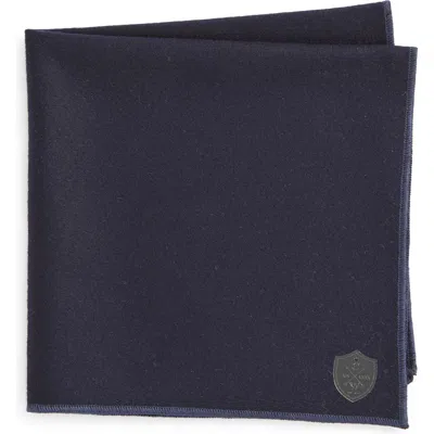 Clifton Wilson Cashmere Pocket Square In Navy