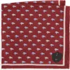 Clifton Wilson Elephant Print Wool Pocket Square In Maroon