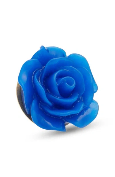 Clifton Wilson Floral Lapel Pin In Royal Blue