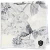 Clifton Wilson Grey & White Floral Linen Pocket Square
