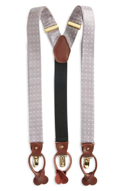 Clifton Wilson Grey Polka Dot Silk Suspenders