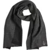Clifton Wilson Herringbone Double Face Wool Scarf In Charcoal