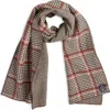 Clifton Wilson Houndstooth Check Double Face Wool Scarf In Brown