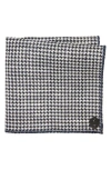 CLIFTON WILSON HOUNDSTOOTH COTTON POCKET SQUARE