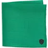 Clifton Wilson Kelly Green Slub Linen Pocket Square