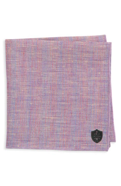 Clifton Wilson Lavender & Blue Stripe Linen Pocket Square