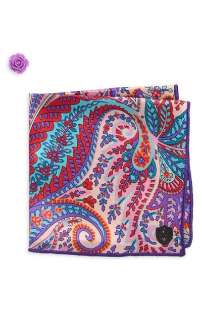 Clifton Wilson Lavender Paisley Silk Pocket Square