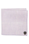 CLIFTON WILSON LAVENDER PLAID LINEN POCKET SQUARE