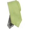 Clifton Wilson Olive & Plaid Reversible Slub Linen Tie
