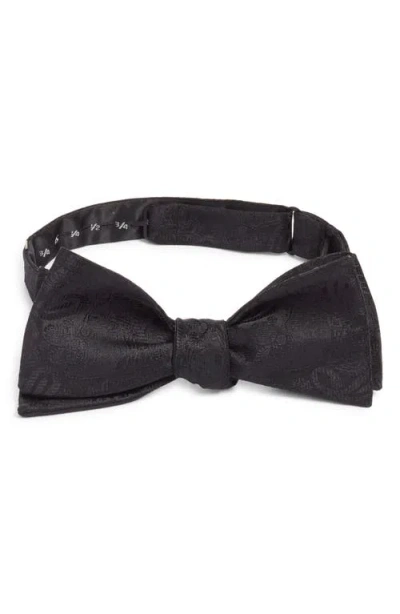 Clifton Wilson Paisley Silk Bow Tie In Black