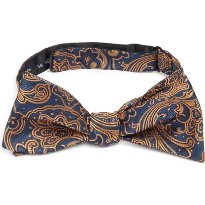 Clifton Wilson Paisley Silk Bow Tie In Neutral