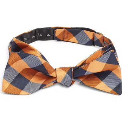 Clifton Wilson Plaid Silk Bow Tie In Neutral