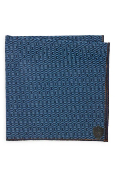 Clifton Wilson Polka Dot Cotton Pocket Square In Blue