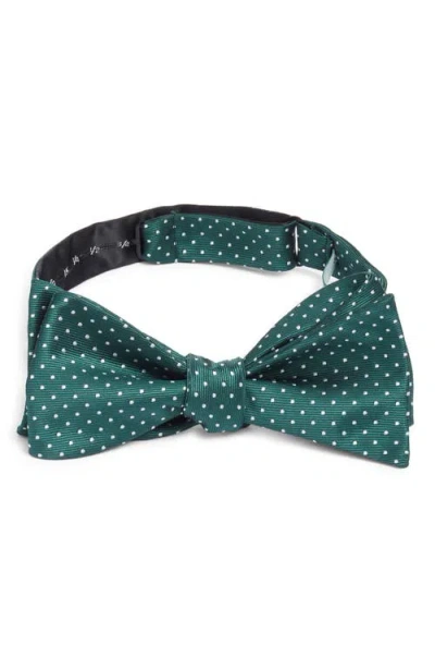 Clifton Wilson Polka Dot Silk Bow Tie In Black