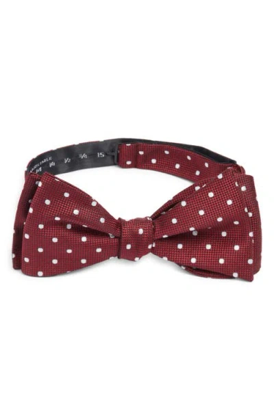 Clifton Wilson Polka Dot Silk Bow Tie In Red