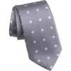 Clifton Wilson Polka Dot Silk Tie In Gray