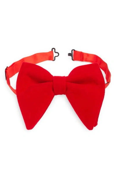 Clifton Wilson Red Silk Velvet Bow Tie