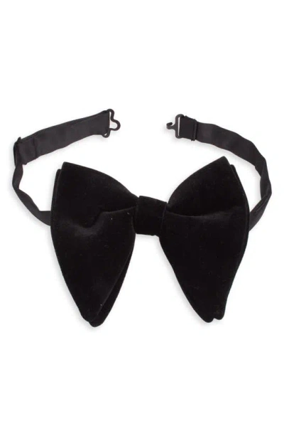 Clifton Wilson Silk Velvet Bow Tie In Black