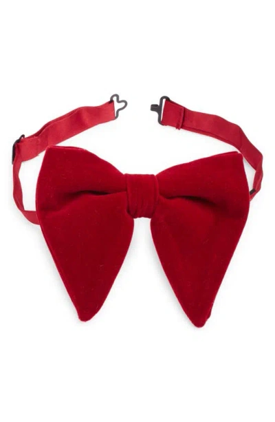 Clifton Wilson Silk Velvet Bow Tie In Red