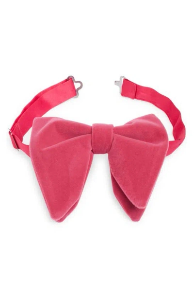 Clifton Wilson Silk Velvet Bow Tie In Pink