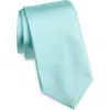 Clifton Wilson Solid Aqua Silk Tie