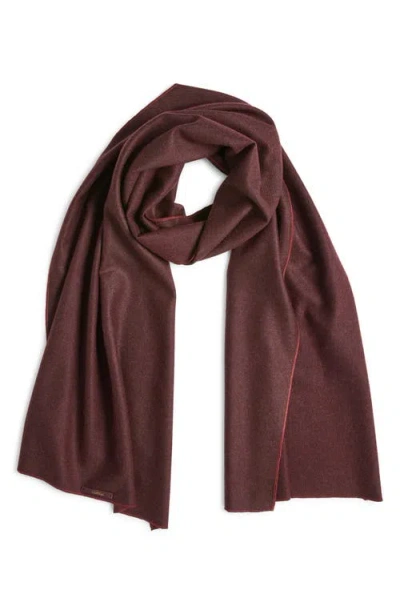 Clifton Wilson Solid Cashmere Scarf In Maroon