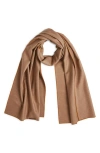 Clifton Wilson Solid Cashmere Scarf In Tan