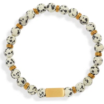 Clifton Wilson Speckles Stone Beaded Bracelet In White