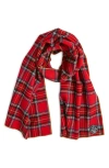 Clifton Wilson Tartan Wool Scarf In Red