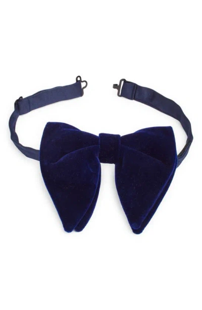 Clifton Wilson Velvet Silk Butterfly Bow Tie In Blue