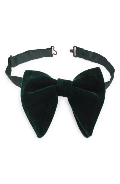 Clifton Wilson Velvet Silk Butterfly Bow Tie In Hunter Green