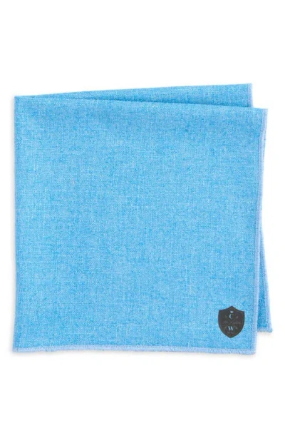 Clifton Wilson Wool Pocket Square In Blue