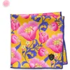 Clifton Wilson Yellow & Pink Floral Silk Pocket Square