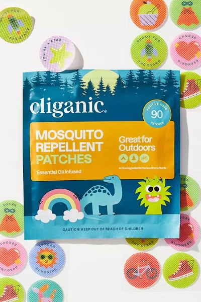 Cliganic Kids' Mosquito Repellent Positive Vibes Patches, 90 Pack In Green