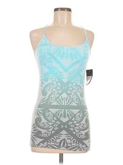 Pre-owned Climawear Sleeveless Top Teal Halter Neckline Tops In Blue