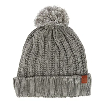 Climazer0 Women's Sherpa Lined Knit Winter Beanie Pom Hat In Grey