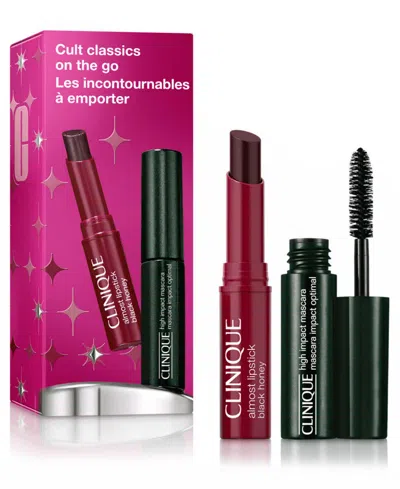 Clinique 2-pc. Cult Classics On The Go: High Impact Mascara & Black Honey Lip Mini Set In Transparent