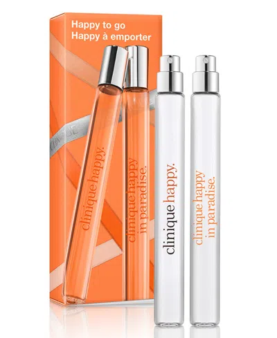 Clinique 2-piece Happy To Go Perfume Spray Gift Set In Transparent