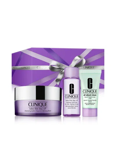 Clinique 3-piece The Cleansing Edit Trio Gift Set In Multi