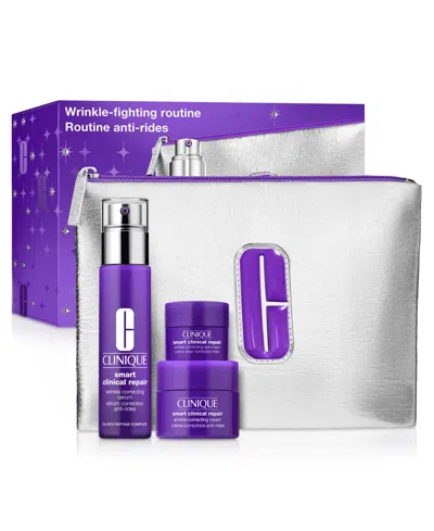 Clinique 4-pc. Wrinkle-fighting Routine Skin Care Set In Transparent