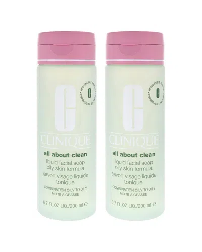 Clinique 6.7oz All About Clean Liquid Facial Soap Oily Skin Formula In Transparent