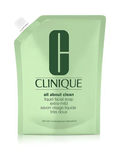Clinique All About Clean Liquid Facial Soap Cleanser - Extra Mild Refill 13.5 Oz. In Green