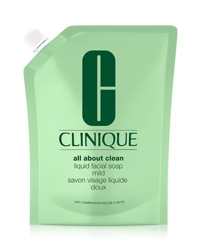 Clinique All About Clean Liquid Facial Soap Cleanser - Mild Refill 13.5 Oz. In Green