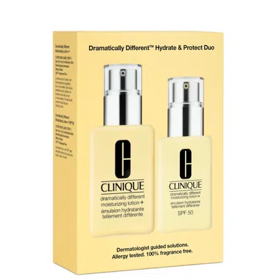 Clinique Dramatically Different Hydrate & Protect Duo In Yellow
